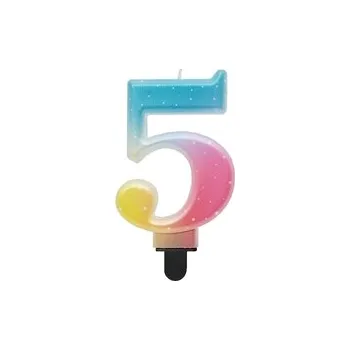 Dortová svíčka Dortová svíčka OMBRÉ - Číslice 5