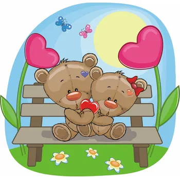 Samolepící dekorace Zamilovaní medvídci samolepka na zeď - M