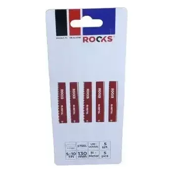 Pilový plátek ROOKS Sada bi-metalových pilových listů do přímočaré pily typ T ocelový a univerzální 5-10 TPI 5 ks RKS OK-03.4508
