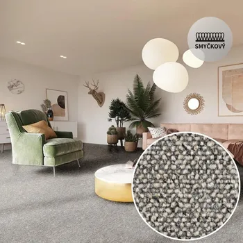 Koberec Metrážový koberec Breno NERO 94 Označení šíře role: 4 m