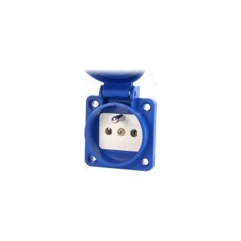 Elektrická zásuvka Konektor napájecí AC zásuvka 2P+PE 250VAC 16A modrá PIN 3