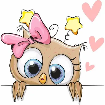 Samolepící dekorace Malá sovička samolepka na zeď - M