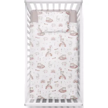 Příslušenství pro dětskou postel a kolébku 2-dílná sada do postýlky/postele bez výplně Ospalé lištičky - 90X120 CM