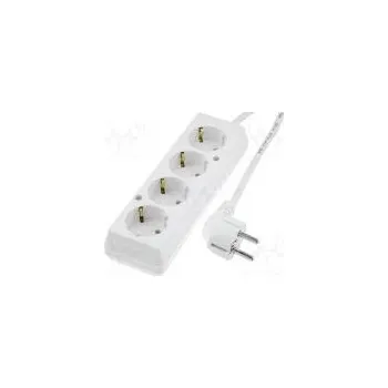 Napájecí kabel Prodlužovací síťový kabel Schuko Zásuvky 4 PVC bílá 3x1,5mm2