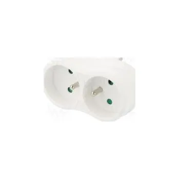Elektrická zásuvka Konektor napájecí AC rozbočka 2P+PE 250VAC 16A bilá