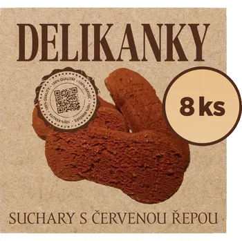 Krmivo pro psa Delikan Delikanky suchary červená řepa 8 ks
