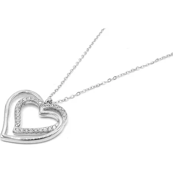 Náhrdelník Steel Jewelry Náhrdelník Řetízek Přívěsek SRDCE Chirurgická ocel NH240223 dárkové balení zdarma