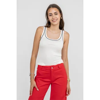 Jacqueline de Yong JDY dámské tílko s kontrastním proužkem Asta bílé Velikost: M