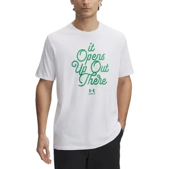 Pánské tričko Under Armour M 60/40S Golf Open Up SS pánské tričko, bílé pánské, XS