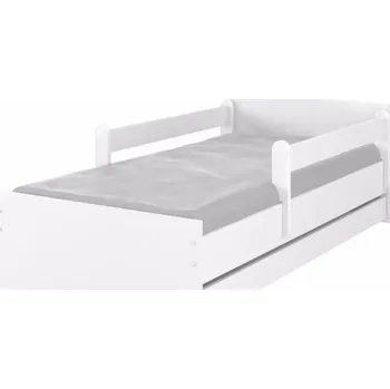 Dětská postel Dětská postel Max XXL bez potisku 200x90 cm - Bílá - Bez zábran a bez šuplíku