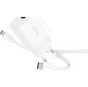 Mobilní telefon Nabíječka do sítě Epico 20W PD síťová nabíječka s 1.2m USB-C na USB-C kabelem - bílá