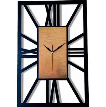 Hodiny VELKÉ NÁSTĚNNÉ HODINY, GEOMETRICKÉ, LOFT MINIMALISTICKÉ, ZLATÉ, ŘÍMSKÉ, TICHÉ