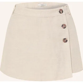 Dámská sukně Pepe Jeans Dámská Sukně Se Šortkami Sonia Se Lnem, béžová, 34