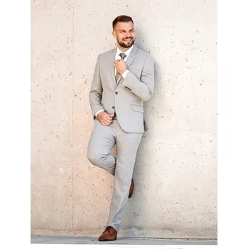 FERATT Pánský oblek CAMEL světle šedý Velikost: 182/56