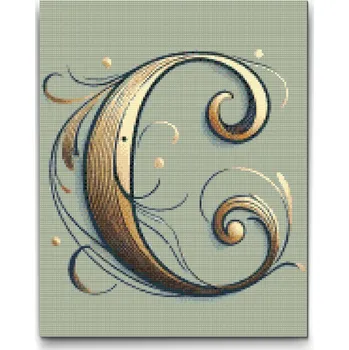 Diamantové malování Diamantové malování - Písmeno C Velikost: 30x40cm, Rámování: Pouze srolované plátno, Diamanty: Kulaté