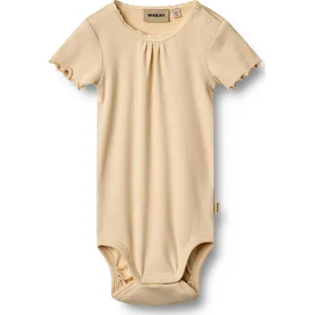 Kojenecký body Dětské body s krátkým rukávem z bio bavlny a modalu Edna Macadamia Wheat Velikost: 56