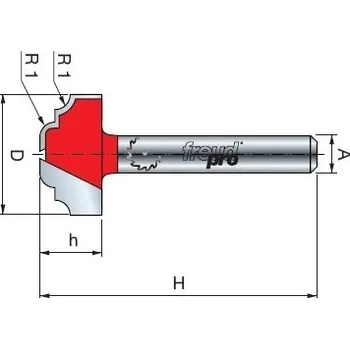 Fréza Stopková fréza tvarová na dřevo FREUD 39-11408 R=4,0 D=31,8 A= 8 bez ložiska