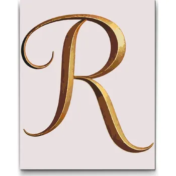 Malování podle čísel - Písmeno R Velikost: 30x40cm, Rámování: Pouze srolované plátno