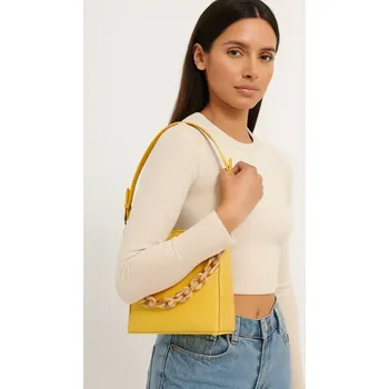 Městský batoh HVISK Amble Croco Small – vegan kabelka, žlutá