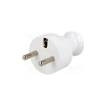 Elektrická zásuvka Konektor napájecí AC vidlice zástrčka 2P+PE 230VAC 16A bilá