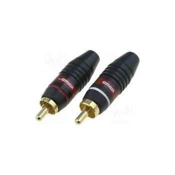 Audio kabel Zástrčka RCA vidlice přímý pájení na kabel 6mm 2ks