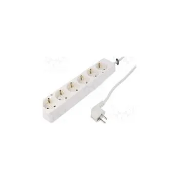Napájecí kabel Prodlužovací síťový kabel Schuko Zásuvky 6 PVC bílá 3x1,5mm2