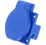 Konektor napájecí AC zásuvka 2P+PE 250VAC 16A modrá PIN 3