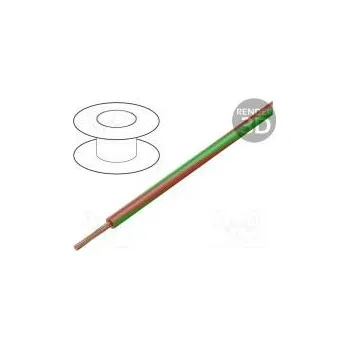 elektrický kabel Vodič LgY lanko Cu 1,5mm2 červeno-zelená PVC 300/500V 100m