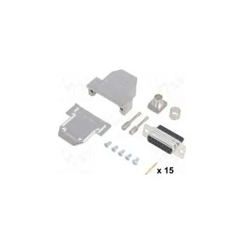 Elektrická zásuvka D-Sub PIN 15 zástrčka zásuvka krimpovací na kabel černá