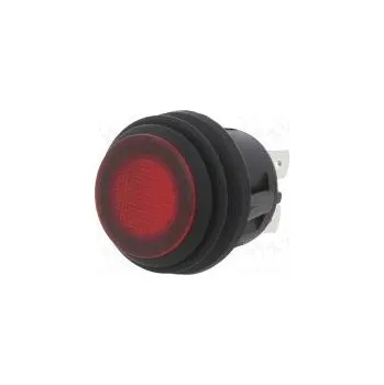 Switch Switch push-button Pos 2 SPST 20A/14VDC red Illumin LED PB