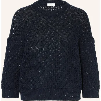 Dámský svetr Peserico Dámský Svetr S 3/4 Rukávem A Flitry, tmavě modrá, 36