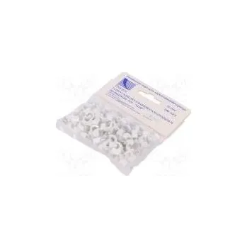 kabelová chránička Držák bílá na kulatý kabel 100ks s hřebíkem 6mm