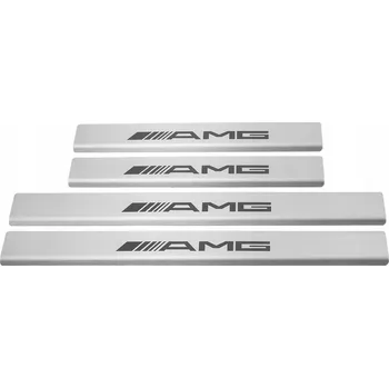 autokoberec Prahové lišty MERCEDES S W222 AMG, nerezová ocel 304, černé, matné