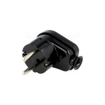 Elektrická zásuvka Konektor napájecí AC vidlice zástrčka 2P+PE 230VAC 16A černá