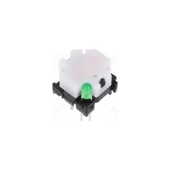 Switch Switch keypad Pos 2 SPST-NO 0.1A/28VDC white LED green THT