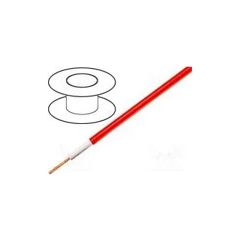 elektrický kabel Vodič licna OFC 1x1mm2 PVC červená 49V -15÷70°C 100m Třída 6