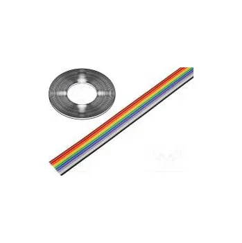 elektrický kabel Vodič plochý kabel 1,27mm licna Cu 10x28AWG PVC 300V 30,5m