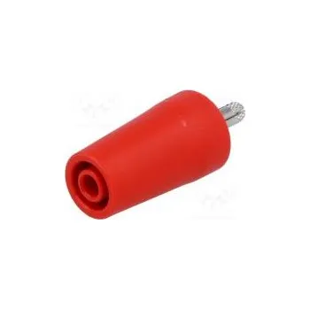 Krokosvorka Adaptér banánek 4mm 32A červená 40,4mm niklovaný