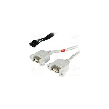 Datový kabel Adaptér USB 2.0 USB A zásuvka x2,kolíkový konektor 5pin x2