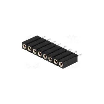 Elektroinstalační materiál Zásuvka kolíkové zásuvka PIN 8 točené kontakty přímý 2,54mm