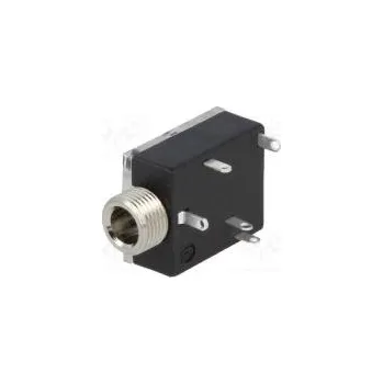 Elektrická zásuvka Zásuvka Jack 3,5mm zásuvka stereo s dvojitým vypínačem THT