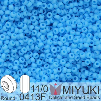 Korálek Korálky Miyuki Round 11/0. Barva 0413F Matte Opaque Turquoise Blue . Balení 5g.