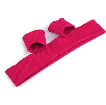 Galanterie Elastické náplety šíře 7 cm sada (2x rukáv, 1x pás) - 28 (119) růžová neon