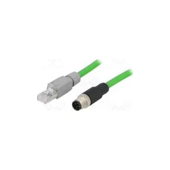 Adaptér RJ45 vidlice,M12 vidlice kód D-Ethernet PIN 4 přímý