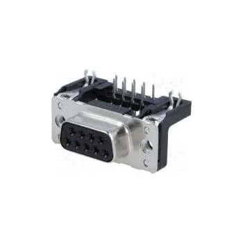 Elektrická zásuvka D-Sub PIN 9 zásuvka zásuvka západka PCB úhlové 90° THT M3