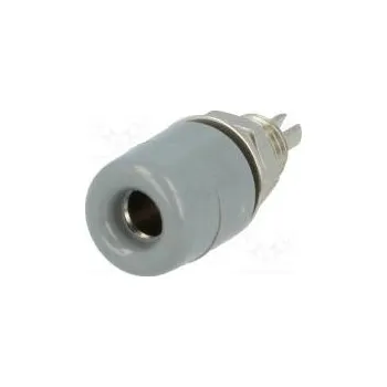 Elektrická zásuvka Zásuvka banánek 4mm 32A 60VDC šedá niklovaný izolované 23mm