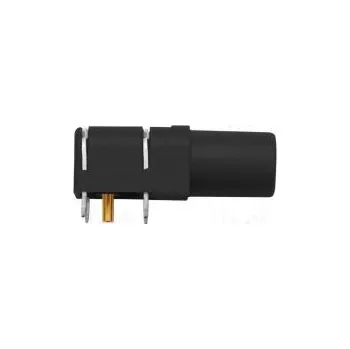 Elektrická zásuvka Zásuvka banánek 4mm 24A černá zlacený -25÷80°C 10mΩ 1kV