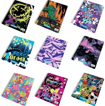 Sešit Spirálový sešit Fantasy colours, A4+, čtverečkovaný, 60 listů, motýl, MITAMA 62621-90074 564747