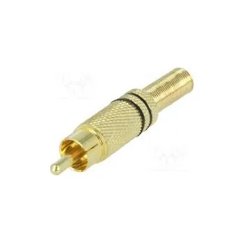 Audio kabel Zástrčka RCA vidlice s vývodkou přímý pájení zlacený 5mm