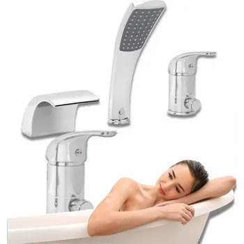 Vodovodní baterie Vanová baterie páková, montáž na vanu Silla Premium, stříbrná